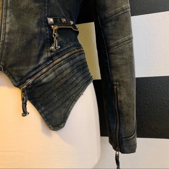 Structured Denim Jacket Black Size L - Picture 4 of 8